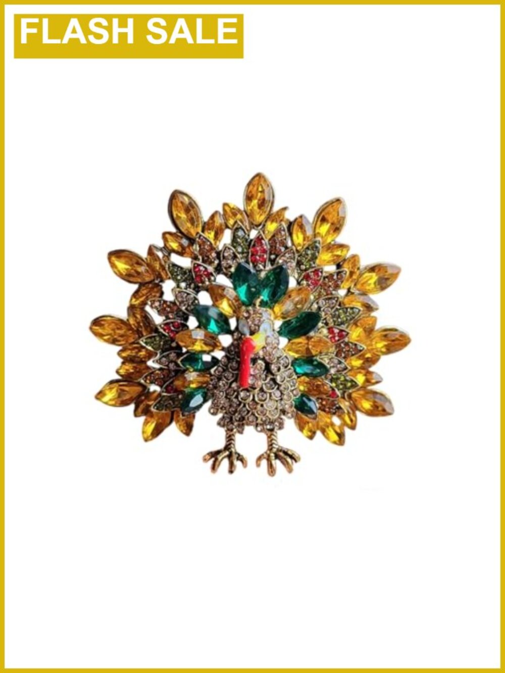 Rhinestone Turkey Brooch Lapel Pin Thanksgiving Crystal Jewelry Gift